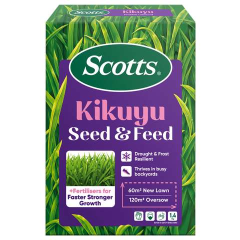 Scotts Lawn Builder Kikuyu Lawn Seed 1.4kg Seed + Fertiliser Benefits - SuperSaverAU - view 1