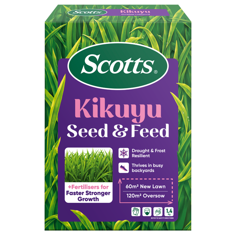 Scotts Lawn Builder Kikuyu Lawn Seed 1.4kg Seed + Fertiliser Benefits - SuperSaverAU - view 1