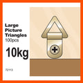 Everhang Picture Hanging Triangle D Ring 10kg Brass Plated 100 Pack - SuperSaverAU - view 2