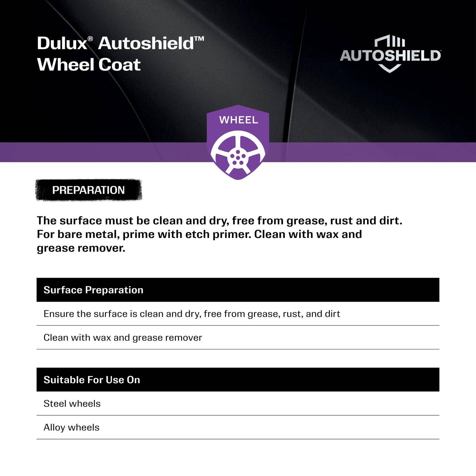 Dulux Autoshield 340g Satin Black Wheel Coat Spray Paint for Car Wheels