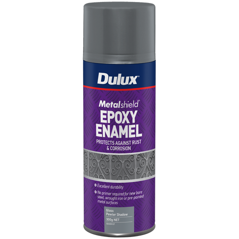 Dulux Metalshield Epoxy Enamel Gloss Spray Paint - 300g - Pewter Shadow - No Primer Required - SuperSaverAU - view 1