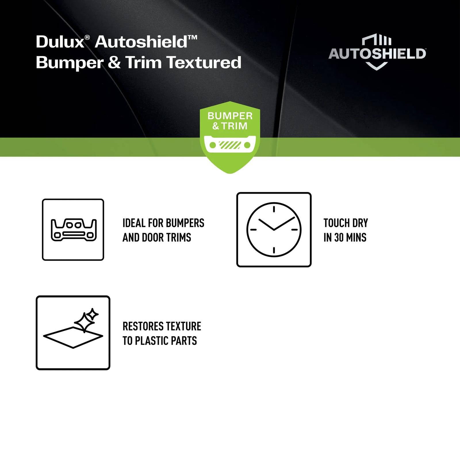 Dulux Autoshield 340g Textured Black Bumper Spray Paint for Cars & Trim