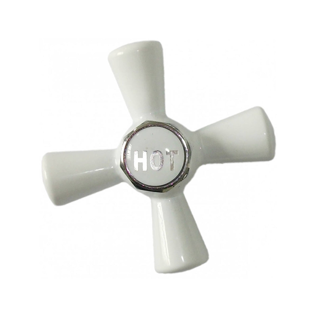Shaw & Mason White Easy Clean Cross Tap Handles - Pair, Brass