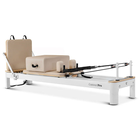 Lifespan Fitness Contour Pro aluminium reformer Pilates bed set - beige accents - 75kg - LFRF-CONTPROB
