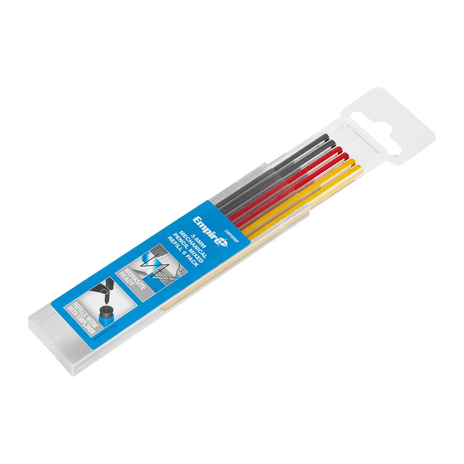 Empire 3.8mm Mechanical Pencil Mixed Refill 6 Pack, Red & Yellow Graphite