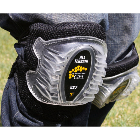 Tommyco All Terrain Honeycomb Gel Knee Pads, Swivel Cap, Hook-and-Loop Adjustable, Slip-Resistant