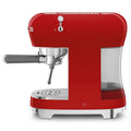 Smeg 50s Style Espresso Coffee Machine - 15 Bar, ThermoBlock, Steam Wand, Red - ECF02RDAU