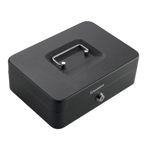 Sandleford Cash Box Large - Black 250mm Steel Portable Secure Storage - SuperSaverAU - view 1