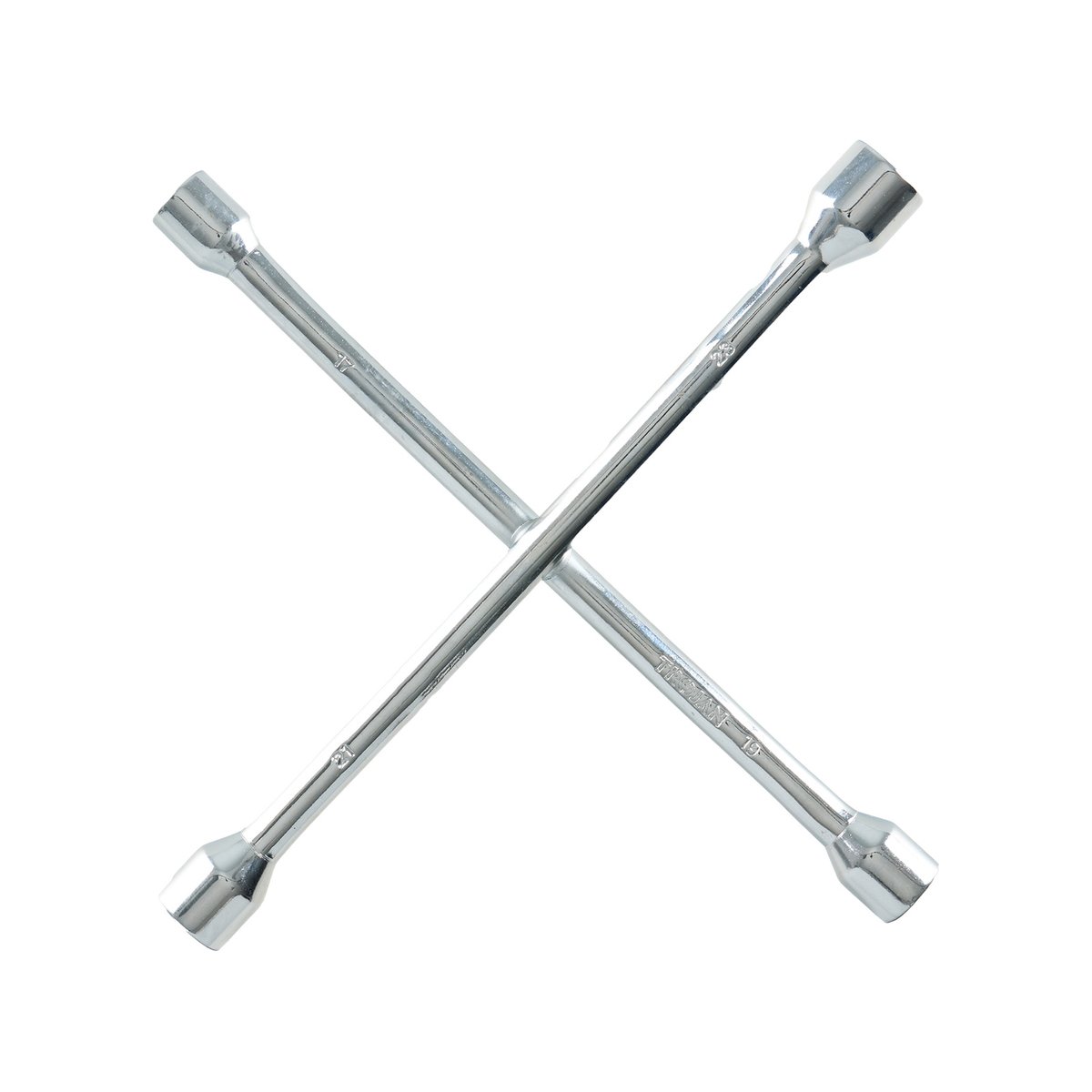 Trojan 4 Way Wheel Brace - 4 Socket Sizes - Durable Carbon Steel - 380mm x 60mm x 420mm - SuperSaverAU - view 1