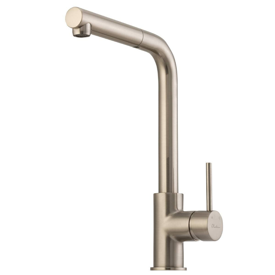 Oliveri Venice pull out right angle mixer tap - Brushed Nickel - WELS 5 star - VE570FBN-P