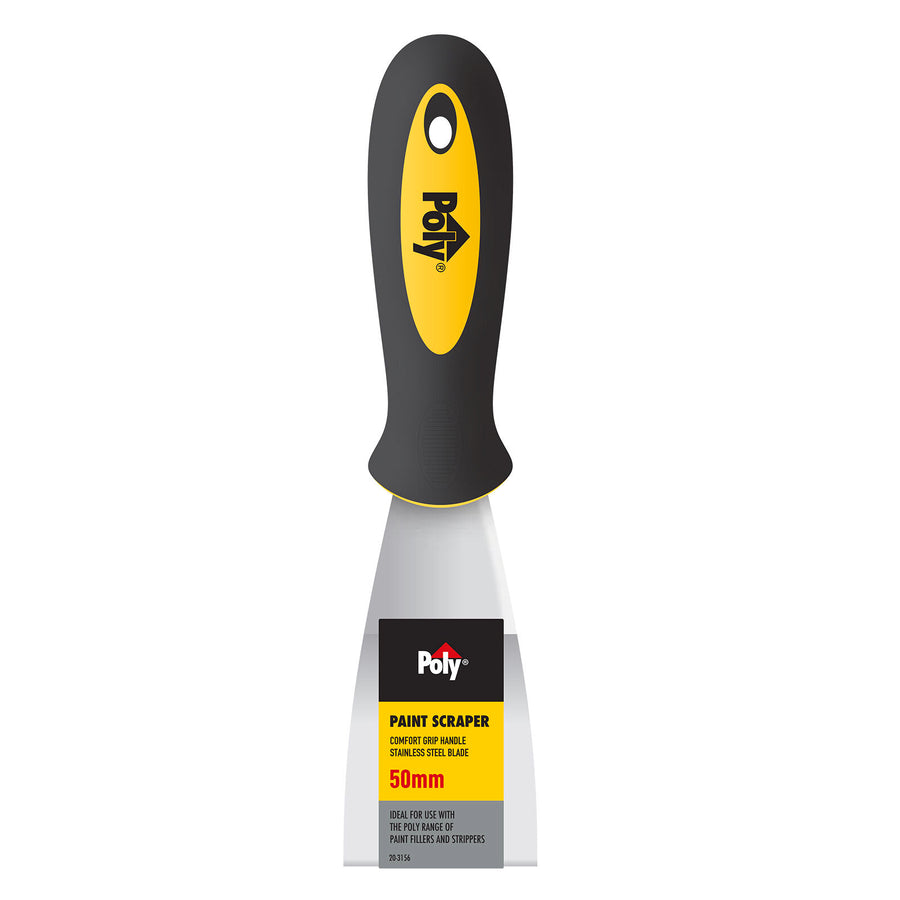Poly 50mm Stainless Steel Paint Scraper Scraping and Filling