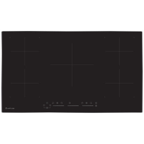 Artusi 90cm 5 Zone Induction Cooktop - Black Ceramic Glass, Boost, Flexible Power Sharing - PAID90