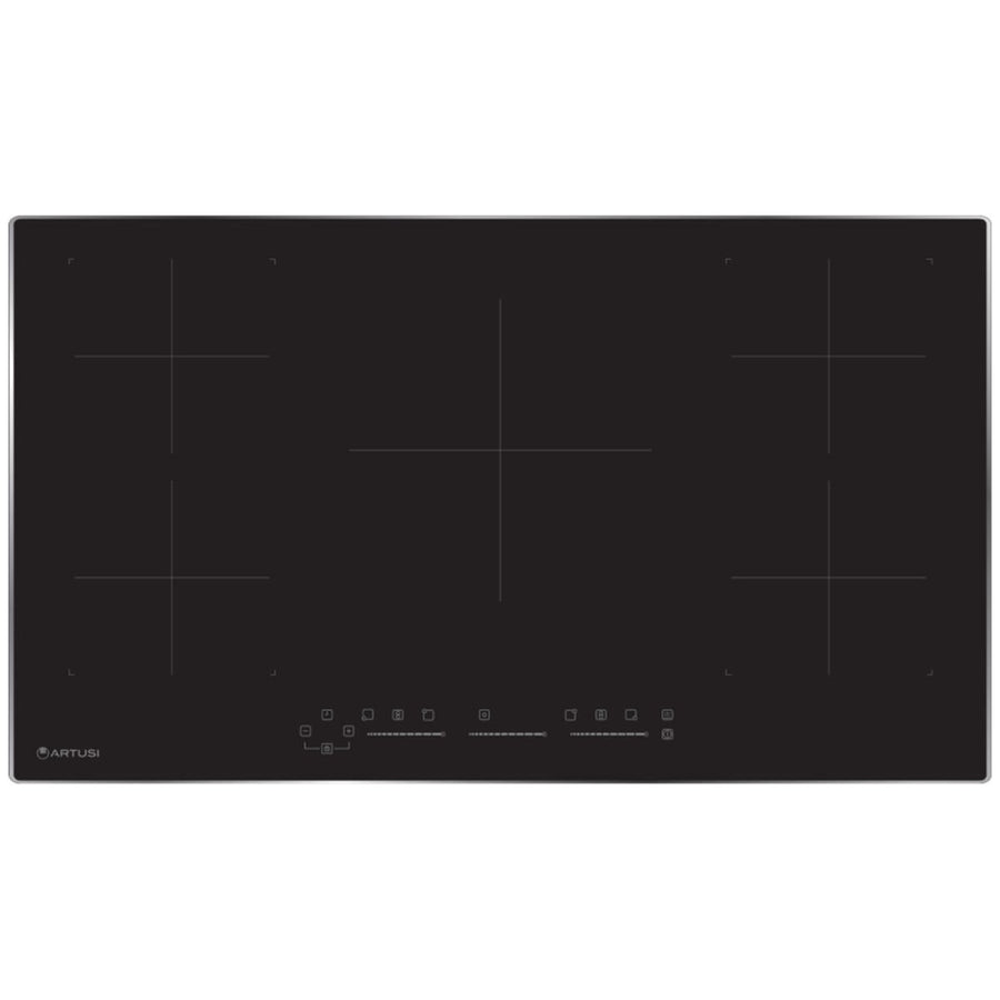 Artusi 90cm 5 Zone Induction Cooktop - Black Ceramic Glass, Boost, Flexible Power Sharing - PAID90