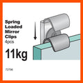 Everhang 11kg Spring Loaded Mirror Clip Set, Nickel Plated Steel
