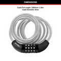 Master Lock 1.8m x 8mm Combination Bike Lock - Braided Steel, Vinyl Coated