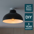 Brilliant Foundry 28cm Matt Black DIY Batten Fix Light Shade B22