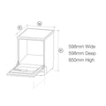 Artusi 60cm Freestanding Dishwasher 15 Place Settings - White, Triple Filter, 4 Star Energy - ADW5008W