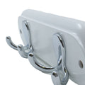 Adoored 2 Double Chrome Hook White Board Decorative Hook Rack, Timber/Steel