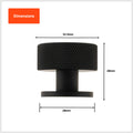 Taskmaster 32.5mm Knurled Matte Black Cabinet Knob - Single, with Screw