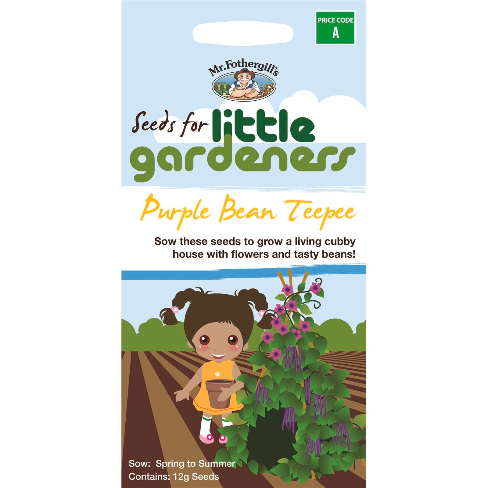 Mr Fothergill's Little Gardeners Purple Bean Teepee Seeds