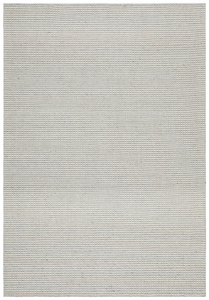 Rug Culture Studio Large Rug 280x190cm - Silver Felted Wool, Hand Woven Flatweave - STUD320SIL280X190
