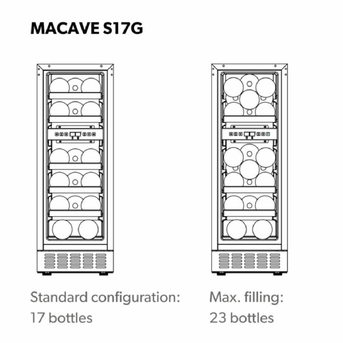 Dometic 17 Bottle Dual Zone Wine Cabinet - Stainless Steel Finish - UV Glass Door - S17G