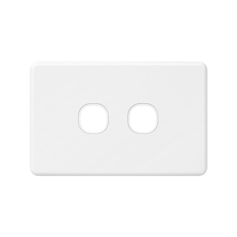 DETA X6 Two Gang Grid Plate White Polycarbonate Customisable