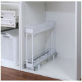 L.T. Williams 2-Tier Gliding Baskets 100/100 - White PC Steel - Base Mounted - 9713