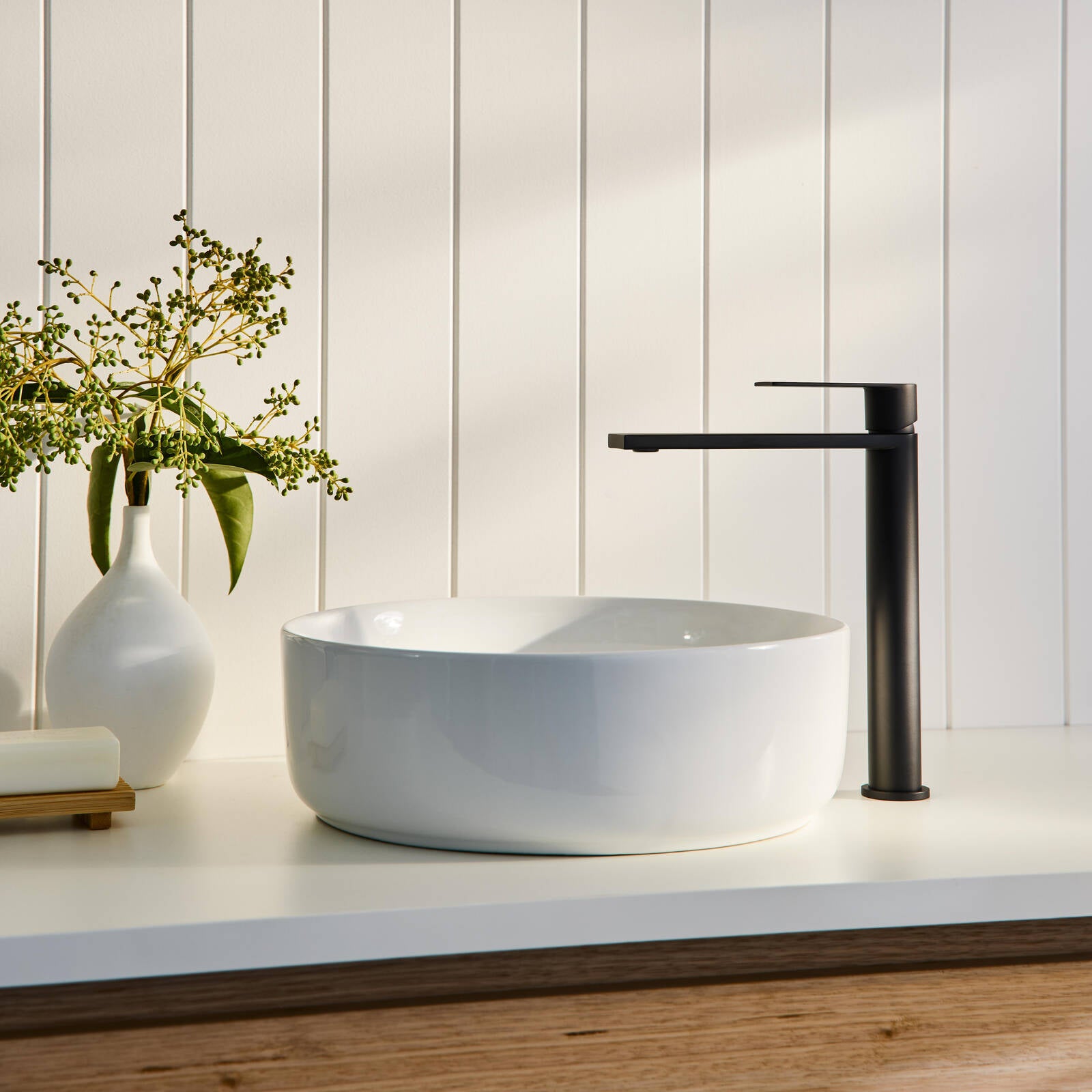 Mondella Matte Black Rococo Tall Basin Mixer 304 Stainless 4.5L/min WELS 3 Star