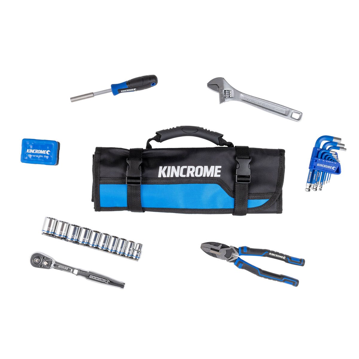 Kincrome 57 Piece Tool Roll Kit - 110mm x 380mm x 100mm - Durable Storage - SuperSaverAU - view 4