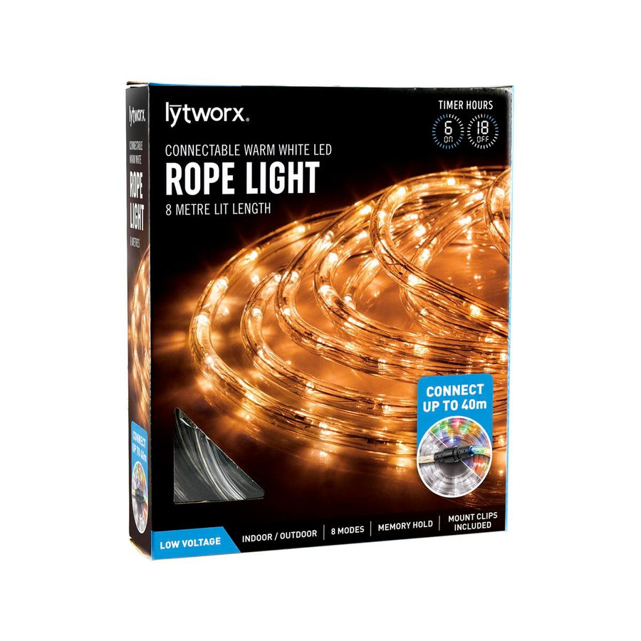 Lytworx 8m Warm White LED Connectable Rope Light PVC Low Voltage - SuperSaverAU - view 1
