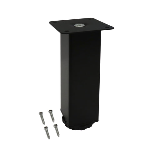 Adoored 40 x 40 x 150mm Steel Square Table Leg Black