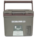 myCOOLMAN Recreation Series portable fridge - Khaki brown with black trim - Bluetooth app - CCP20