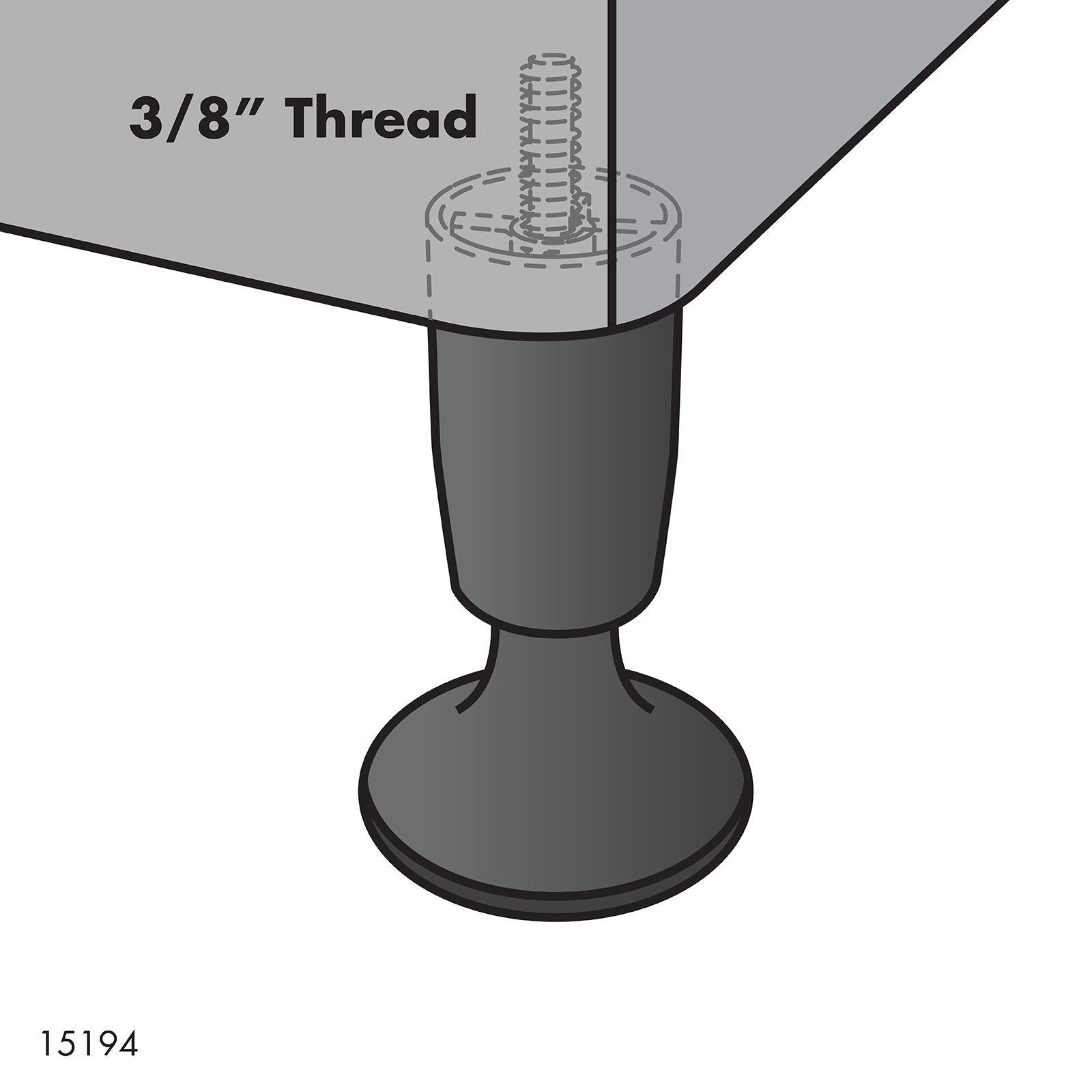 Move It 9.53mm (3/8") Threaded Nylon Bed Leg Slide, Round