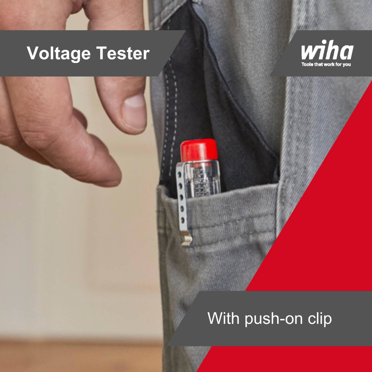 Wiha Voltage Tester 120-250V - Professional Screwdriver - Transparent Handle