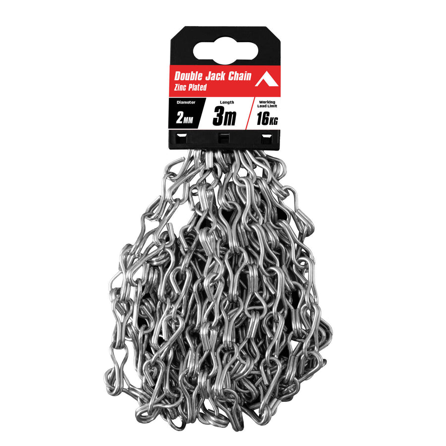 Pinnacle 2mm x 3m Zinc Plated Double Jack Chain