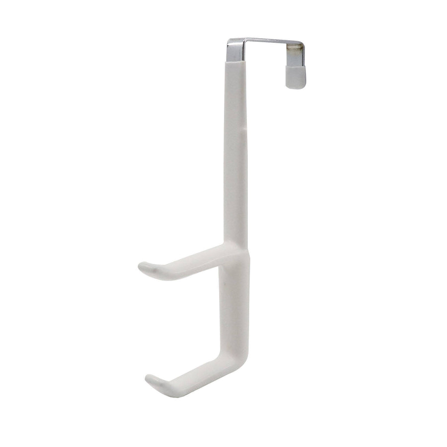 Adoored White Double Over-The-Door Deco Hook 100 x 145mm, No-Drill Coat & Hat Hanger