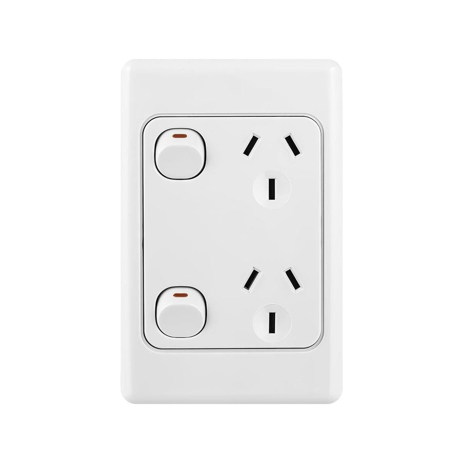 DETA Vertical Double Power Point - 10A Polycarbonate - Stylish Design - SuperSaverAU - view 1