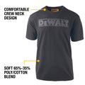 DeWALT Oxide Crew Neck Work Shirt Size XL Black Cotton Polyester