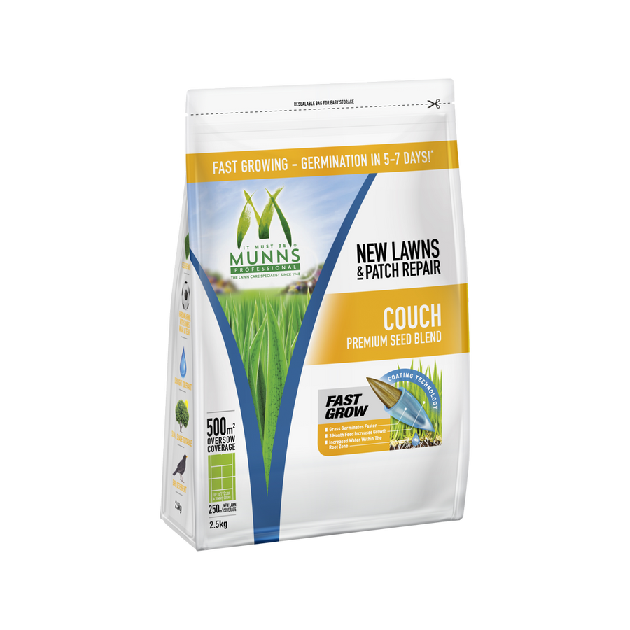 Munns Professional Couch Lawn Seed - 2.5kg - Lawn Seed Blend - Drought Tolerant - SuperSaverAU - view 1