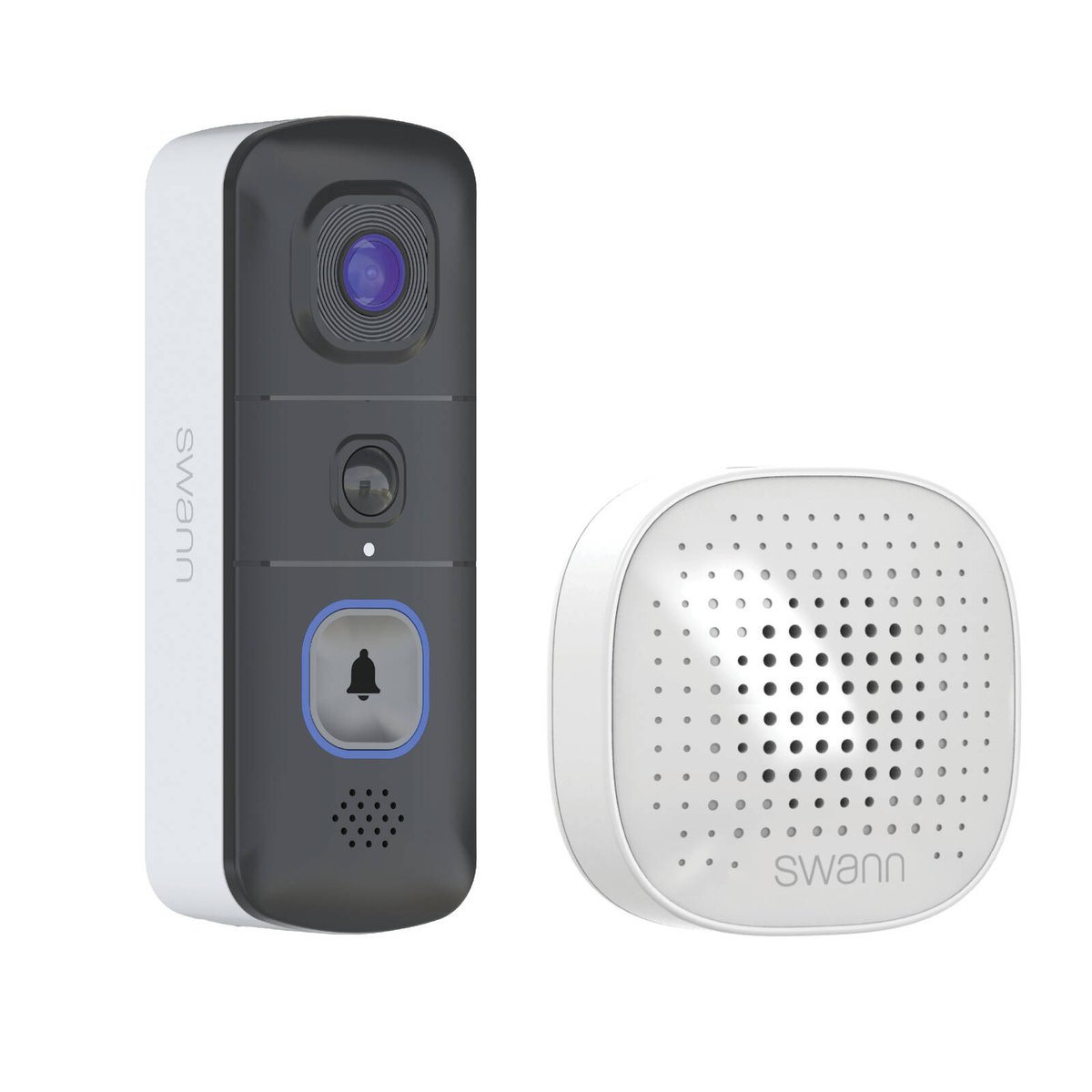 Swann Evo Wireless Video Doorbell with Chime Unit - 1.7MP HD - 140° Viewing Angle - Two-Way Audio - True Detect Sensor