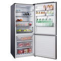 CHiQ 396L bottom mount fridge - black finish, humidity control crispers, 6 star rating - CBM395NBS6E
