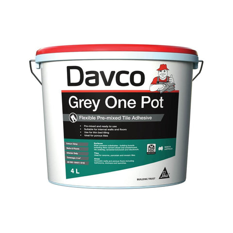 Davco 4L Grey One Pot Premixed Tile Adhesive - Acrylic Based - 6kg - SuperSaverAU - view 1