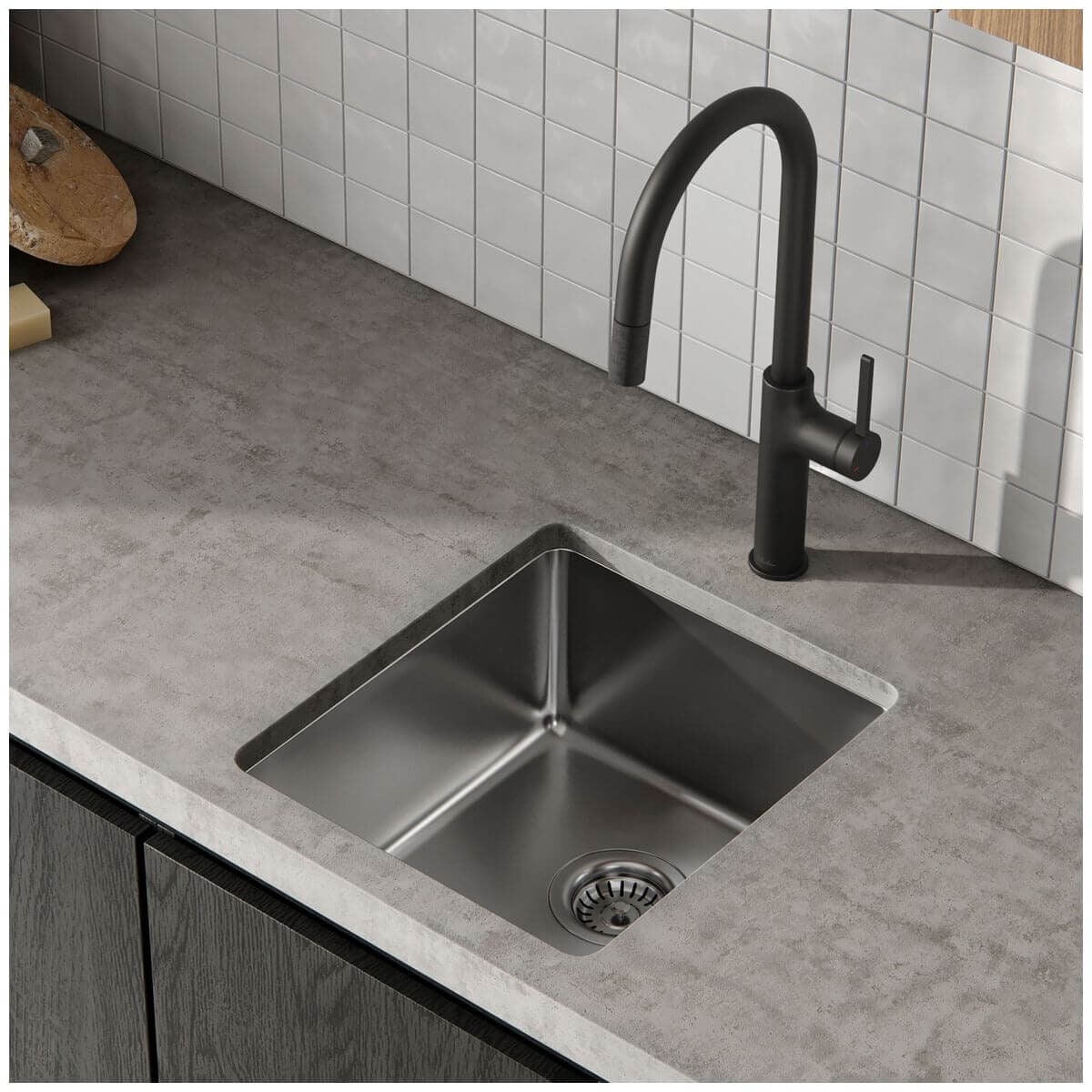 Oliveri Vilo Pull Out Gooseneck Mixer Tap 6L/min - Matte Black, 5-Star WELS - VT2400-MB