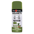 White Knight Squirts Bright Green Gloss Spray Paint 310g - Solvent-Based, UV Resistant