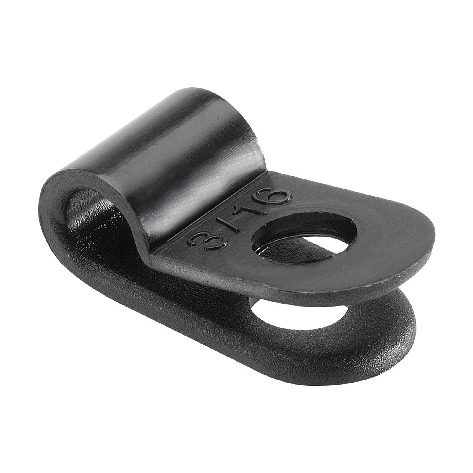 Narva 6.4mm (1/4") Black UV Resistant Nylon Cable Clamps P-Clips 5 Pack