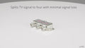 Antsig 4 Way Splitter with F-Connector Outlets - Zinc/Aluminium, Power Pass Indoor