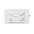 DETA Five Gang Switch 5 Gang 10A 240V White Polycarbonate Indoor 6105B