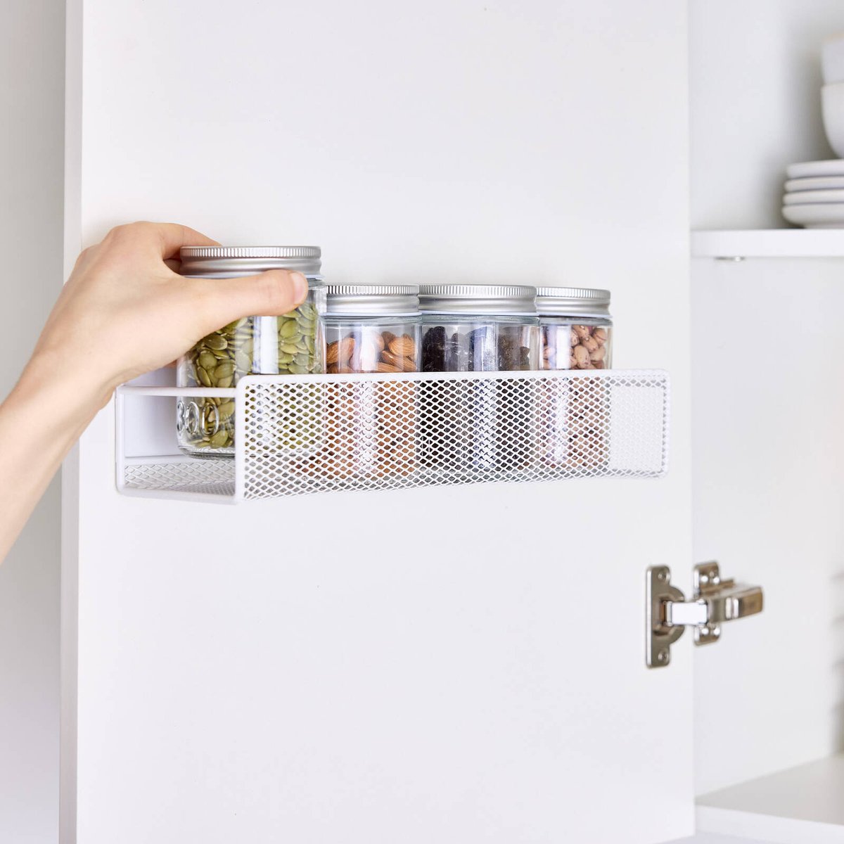 EzyStorage Large Door Mount Wire Rack - 300mm x 101mm x 102mm - White - Organise Jars, Herbs, Spices - SuperSaverAU - view 5