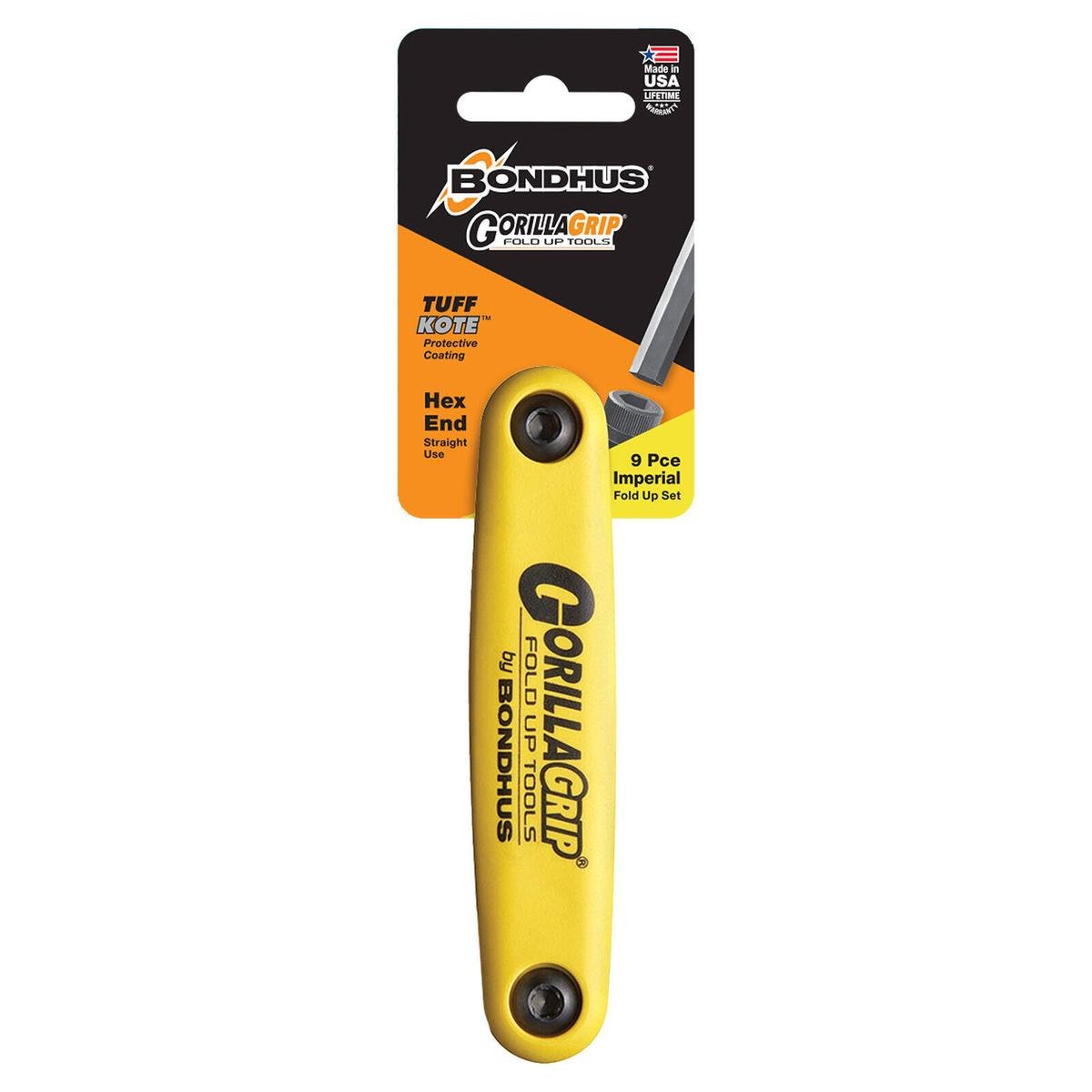 Gorilla 9 Piece Imperial Fold Up Hex Allen Key Set - High Torque Steel - 96mm x 38mm x 170mm - SuperSaverAU - view 1
